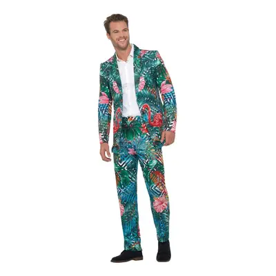 (L, Multicoloured) Smiffys Mens Hawaiian Tropical Flamingo Costume Suit