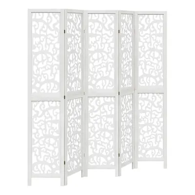 (40 x cm/ piece) vidaXL Room Divider Privacy Screen Room Partition White Solid Wood Paulownia