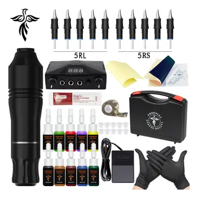 Tattoo Kits Tattoo Machine Set Complete Beginner Tattoo Pen Machine Kit Stick And Poke Pigments 