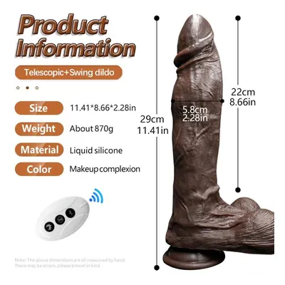 11.4 Inch Super Long Realistic Dildo Electric Coarse Simulation Phallus Telescopic Rocking Vibra