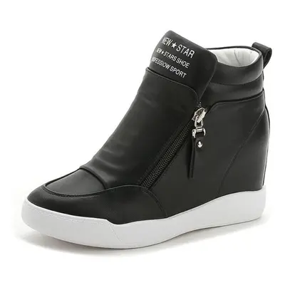 (black, 36) Women&apos;s Increased Within Wedge Sneakers Casual Shoes