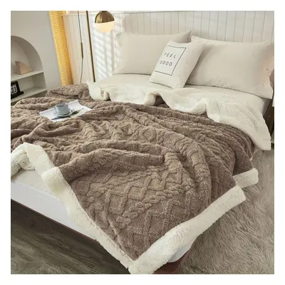 (khaki, 150x200cm) Morse Colors Winter Thick Blankets Warm Wool Blanket Soft Throw On Sofa Cover