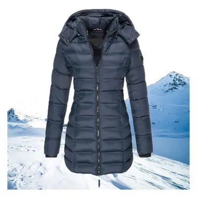 (navy blue, S) Women&apos;s Slim-fit Winter Windproof And Warm Cotton Jacket