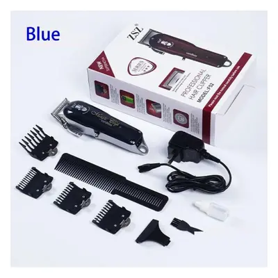 (blue, US Plug) 18w High Power Professional Gradient Hair Clipper Hair Salon Tools Haircut Machi