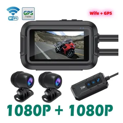 (as the picture, ã2ã32G Card) Full Body Waterproof Motorcycle Dvr Dash Cam Wifi Gps Dual 108