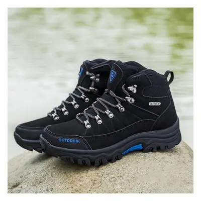 (black, 40) Men&apos;s High Top Outdoor Shoes Large Hiking Shoes