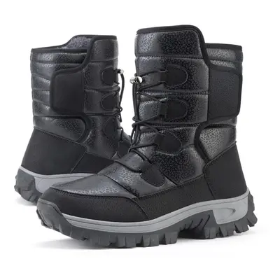 (black, 38) Tuinanle Women Snow Shoes Winter Plush Warm Couples Platform Boots Male Non Slip Cot