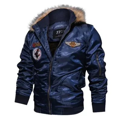 (navy blue, XXXL) Men Jackets Winter Army Green Military Motorcycle Ma-1 Flight Jacket Pilot Air