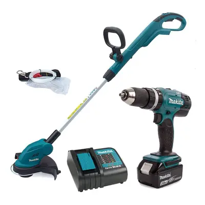 Makita DLX2114S 18v LXT Piece Combo Kit DHP453Z Combi Drill + DUR181Z Trimmer