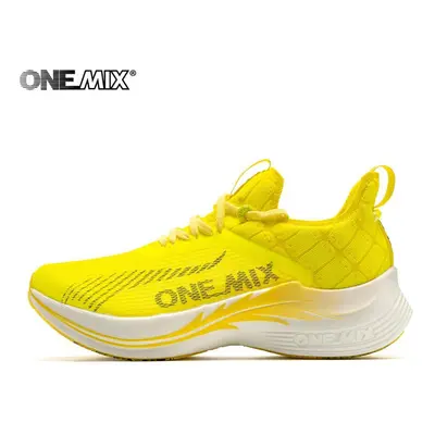 (Yellow, 40) ONEMIX Original With Carbon Plate Marathon Racing Running Racing Shoes Lovers Road 