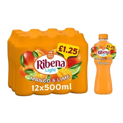 Ribena Mango and Lime Juice Drink No Added Sugar 500ml (Case of 12)