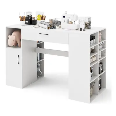 Sewing Table Artwork Sewing Workstation With Open Compartments