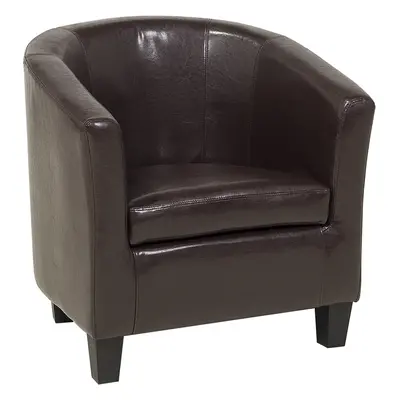 Armchair BORWICK Faux Leather Dark Brown