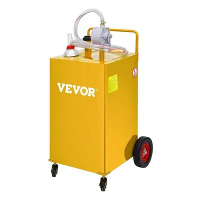 Vevor SYJYCHSGJL435BMV0V0 gal Gas Storage Tank on Wheels Fuel Caddy with Manuel Transfer Pump, Y