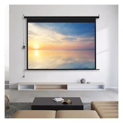 92" Electric Pull-Down Projector Screen 4:3 White Matte Home Cinema