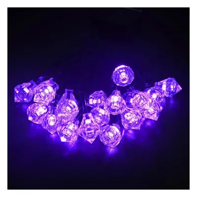 (Purple) Gardening 6M 30LED Solar Panel Light Diamond Holiday Christmas Wedding Decoration