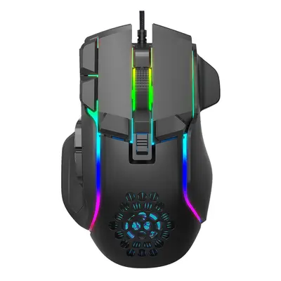 Wired Mouse RGB Backlight 10-key Macro Programming 12800DPI Black Gaming Mice Mechanical Macros 