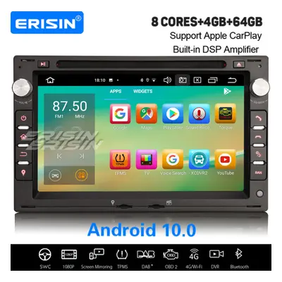 8-Core Android 10.0 Car Stereo CarPlay DAB+ DSP Sat Nav For VW Polo Golf MK4 T5 Peugeot