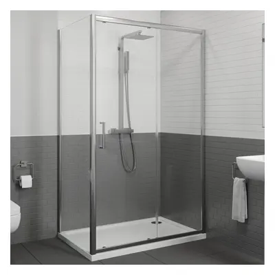 1200 x 800mm Sliding Shower Door & Side Panel Enclosure Cubicle Framed 8mm Glass