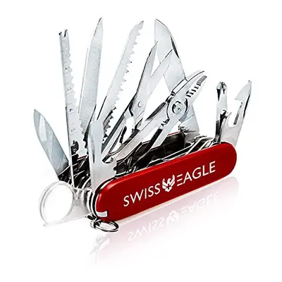 Swiss Eagle Multi-Tool Army Knife - Packs Tools in Your Pocket (Classic Red)