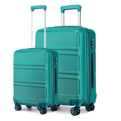 (Blue and Green) PCS Luggage Set Lightweight ABS Hard Shell Trolley Travel Case 20" Cabin Suitca