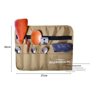 (Square) Waterproof Tableware Storage Bag 900D Oxford Fabric Outdoor Camping BBQ Tableware Stora