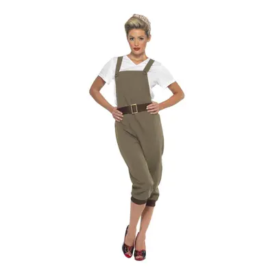 (M, Khaki) Smiffys Womens/Ladies World War II Land Girl Costume Set