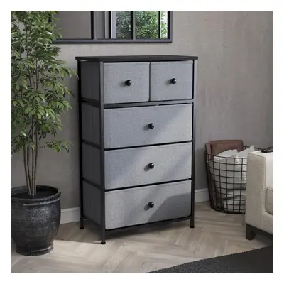 (Grey & Black) Chorley Fabric Drawer Storage Chest