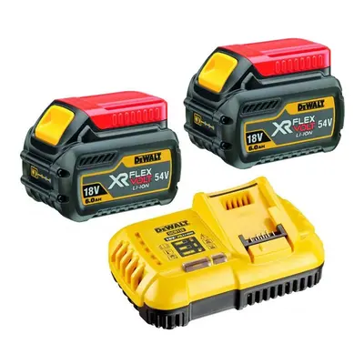 Dewalt DCB546 18v 54v XR Flexvolt 6.0ah Battery Twin Pack + DCB118 Fast Charger