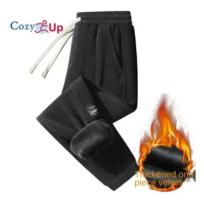 (black, 5XL) Cozy Up Corduroy Casual Pants For Men With Loose Leg Ties, Autumn And Winter Oversi