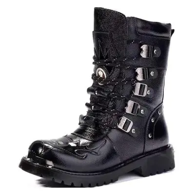 (black, 45) Military Outdoor Non-slip Sport Men Boots Special Forces Leather High Boots Male