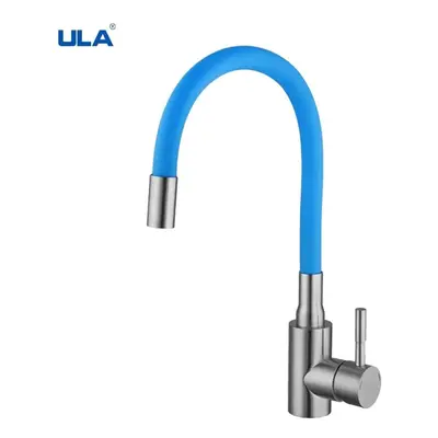 (blue, G1/2) Ula Colorful Hose Kitchen Faucet Kitchen Hot Cold Water Mixer Tap Sink Faucet For K