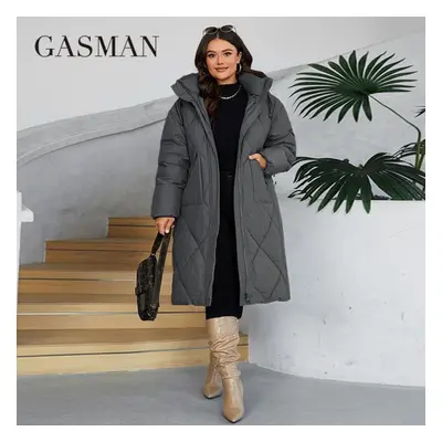 (blue, 6XL) Gasman Women&apos;s Winter Jacket Plus Size L-6xl Women Coat Brand Fashion Thick Cot