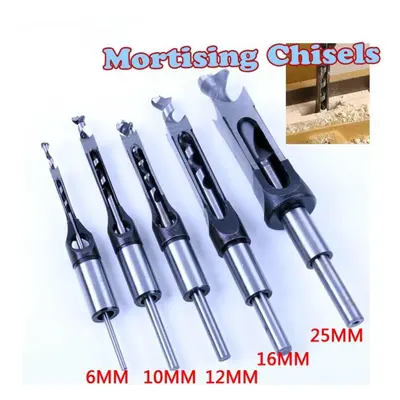 (25mm) 1pc Square Hole Saw Mortise Chisel Wood Drill Bit With Twist Drill Angle Chisel Square Te