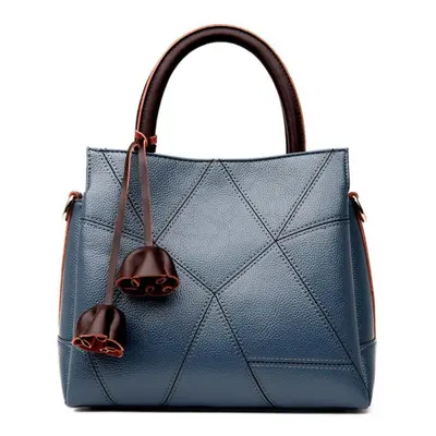 (blue) Johnature Luxury Handbag Fashion Large Capacity Women Bag Soft Leather Casual Tote Solid 