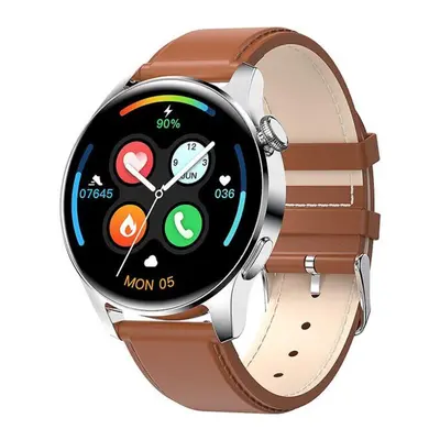 (brown, leather belt) Lige Men Smart Watch Heart Rate Monitor Sports Waterproof Men&apos;s Watch