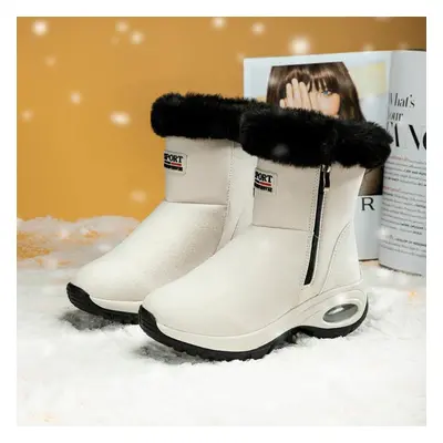 (white, 37) Tuinanle New Fashion Snow Boots Winter Women&apos;s Boots Plush Warm Boots Cotton Sh