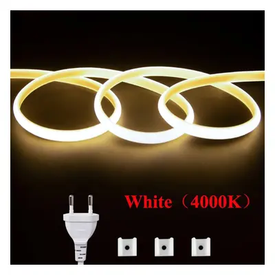 (white, 23M) Ac 220v Cob Led Strip Neon Light Power Plug Kit High Density 288led/m Linear Lighti