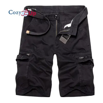 (black, 34) Cozy Up New Men's Cargo Shorts Summer Cotton Casual Shorts Men Loose Multi Pocket Sh