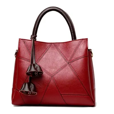 (burgundy) Johnature Luxury Handbag Fashion Large Capacity Women Bag Soft Leather Casual Tote So