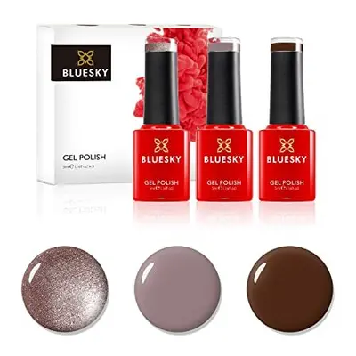 Gel Nail Polish Set, Chocolate Box, Faux Fur 80538, Satin Robe Qxg313, Mocha A008, x ml, Brown, 