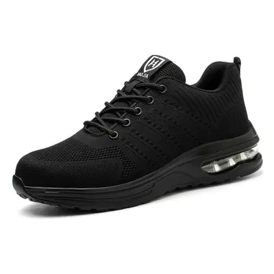 (black, 45) Labor Protection Shoes, Anti Impact, Anti Stab Safety Shoes, Fly Woven Breathable Wo