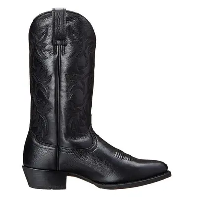 (black, 42) Vintage Boots Men&apos;s Cowboy Boots Pu Western Boots High Quality Mid Calf Leather