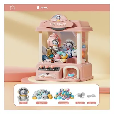 (congo pink) Doll Machine Coin Operated Play Game Mini Claw Catch Toy Machines Dolls Maquina Dul