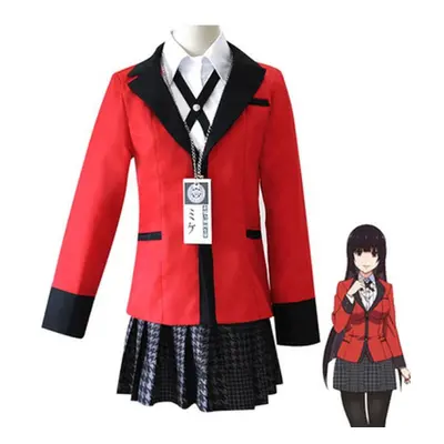 (as the picture, 2XL) 5pcs Full Set Anime Kakegurui Cosplay Costume Jabami Yumeko Cosplay Costum