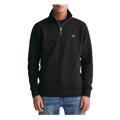 (Black, M) GANT Mens Sweatshirt Half Zip Pullover Jumper Black