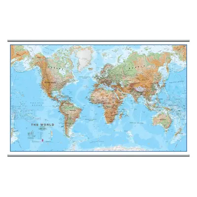 (190.5 cm x cm, Hanging Bars) World Wall Map Physical