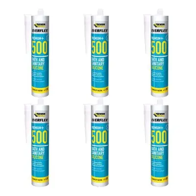 Everbuild Everflex Bath and Sanitary Silicone Silicone Sealant, Manhattan Grey, ml 500GREY (Pack