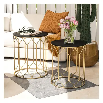 Outsunny Nesting Small Garden Table Set of with Marble Effect Top