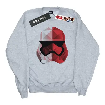 (S, Sports Grey) Star Wars: The Last Jedi Mens Stormtrooper Cubist Helmet Sweatshirt